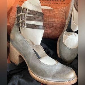 Freebird Randi Leather ankle strap heel shoe